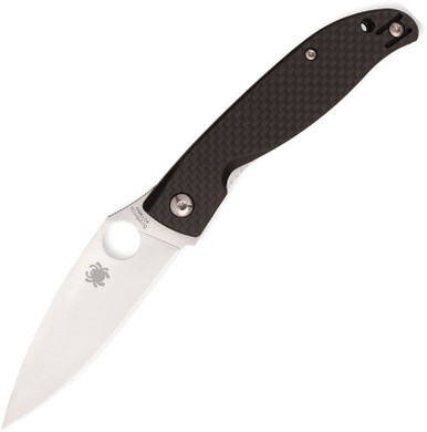 Spyderco Mantra 4 Front Flipper Knife 3.15" 8Cr13MoV Leaf-Shaped Blade Carbon Fiber Handles - C274CFP