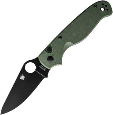 Spyderco ButtonUp Button Lock Knife 2.87" 8Cr13MoV Black Blade OD Green G10 - C275GPGRBK