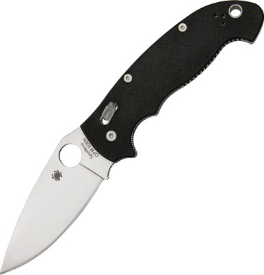 Spyderco Manix 2 XL Folding Knife - 3.88" S30V Satin Plain Blade, Black G10 Handles, Ball Bearing Lock - C95GP2