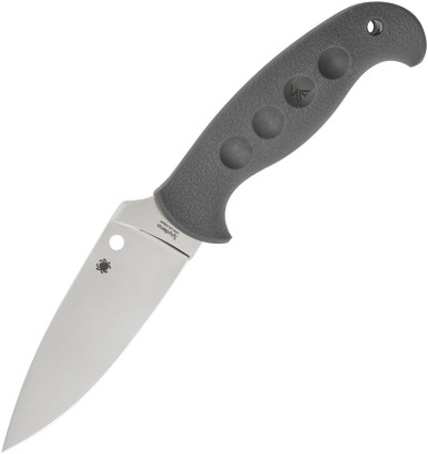Spyderco FB05PGY Temperance Lightweight Sprint Run - 4.46" CPM-CruWear Satin Plain Blade, Molded Gray FRN Handles, Boltaron Sheath with G-Clip