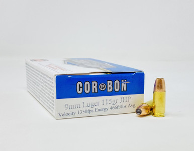 Corbon 9mm Luger Ammunition SD0911550 115 Grain Jacketed Hollow Point 50 Rounds
