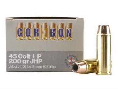 Corbon 45 Colt +P Ammunition SD45C200 200 Grain Jacketed Hollow Point 1100 FPS 20 rounds