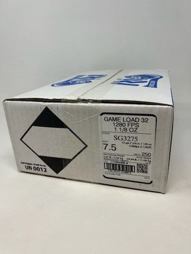 Rio 12 Gauge Ammunition 2-3/4" #7.5 Shot 1-1/8oz Case 250 Rounds SG3275CASE