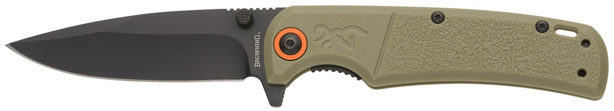 Browning Buckmark Slim Drop Point EDC Knife w/Sage Textured Handle (3220513)