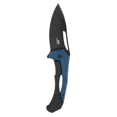 SOG Bulwark FLK Folding Knife - 3" D2 Black Drop Point Blade, Blue Micarta Handles