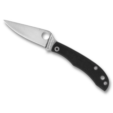 Spyderco HoneyBee Micro-Size Slipjoint Folding Knife - 1.67" 12C27 Satin Plain Blade, Black G10 Handles - C137GBKP