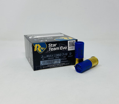 Rio 12 Gauge Star Team Evo Ammunition ST249CASE 2-3/4" #9 Shot 7/8oz 1360fps CASE 250 Rounds