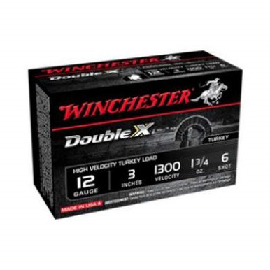 Winchester 12 Gauge Double X Turkey Ammunition STH1236 3" 1-3/4oz #6 1300fps Copper Plated Shot 10 rounds
