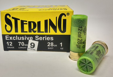 Sterling 12 Gauge AmmunitionSTRLG1228G9BIORCASE 2-3/4" 1 oz #9 Shot Bior Wad CASE 250 Rounds