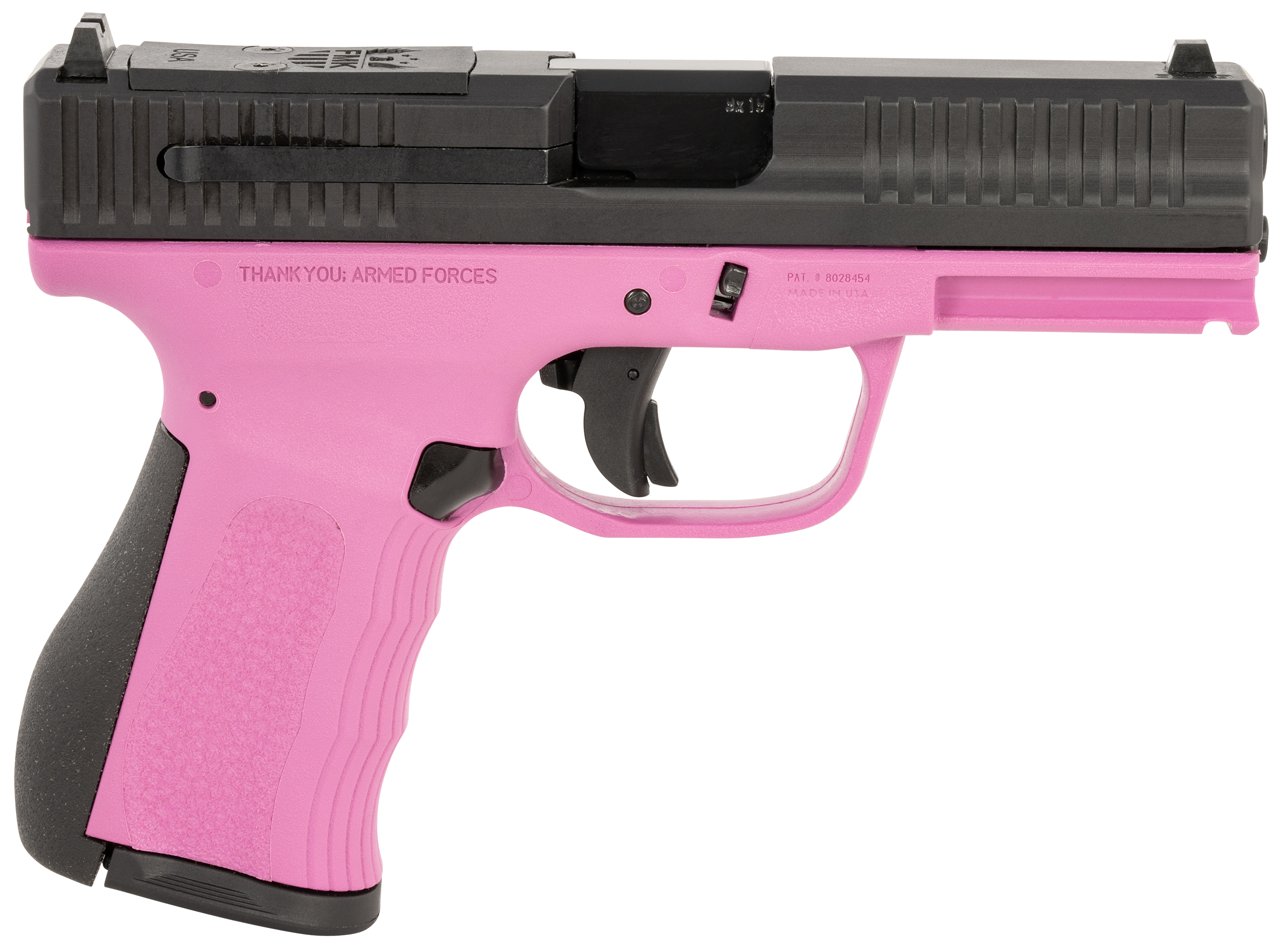 FMK G3 Optic Ready Pistol FMKG49PK, 9mm Luger, 4in, Black Backstrap Grips, Pink Finish, 14 Rds