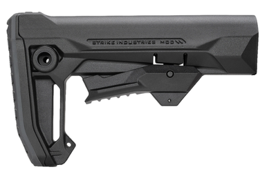 Strike Industries MOD2 Rifle Stock - Compatible w/ AR Style Buffer Tubes, Black Polymer