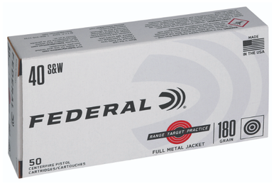 Federal RTP40180 Range & Target 40 S&W 180 gr Full Metal Jacket - 50 Per Box