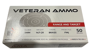 Hyperion Munitions HMBX-9-147 Veteran Ammo 9MM 147 gr Full Metal Jacket - 50 Per Box