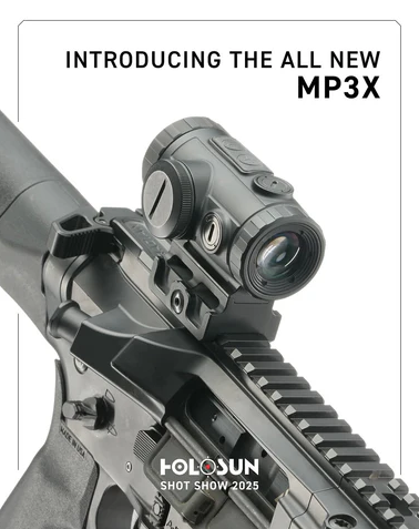 Holosun MP3X Micro Prism Sight - Red/Green BDC Reticle, 3X Magnification, QD Mount, Black