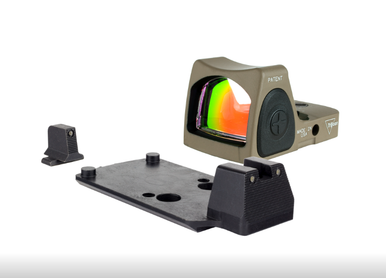 Trijicon Dual Defense Kit RMR Type 2 FDE with M17/18 Mount with Integrated Suppressor/Optic Height Tritium Night Sights