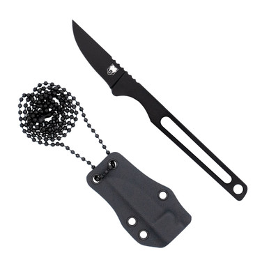 CobraTec Knives Surgeon Fixed Neck Knife - 1.825" Black M390 Steel, Black Kydex Sheath