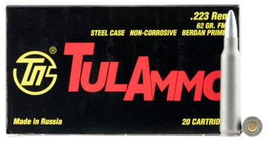 Tula 223 Rem Ammunition 62 Grain Full Metal Jacket Case of 1000 Rounds