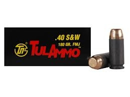 Tula 40 S&W Ammunition TA401800 180 Grain Full Metal Jacket Steel Cased 50 Rounds