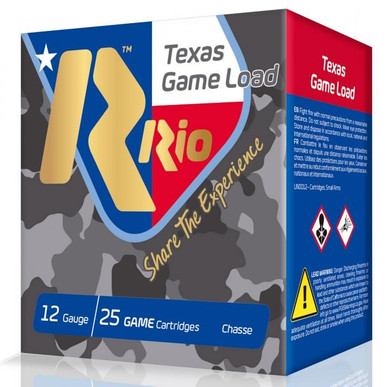 Rio 12 Gauge Texas Game Load Ammunition TGHV364TXCASE 2-3/4" 1-1/4oz # Shot CASE 250 Rounds
