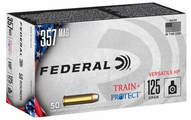 Federal 357 Magnum Ammunition TP357VHP1 Train + Protect 125 Grain Versatile Hollow Point 50 Rounds