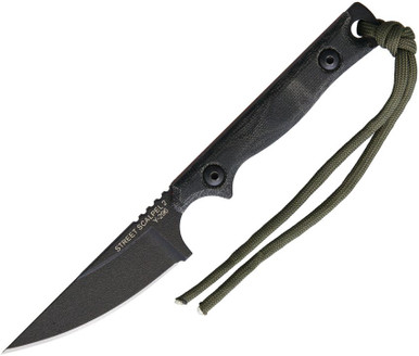 TOPS Knives Street Scalpel 2.0 Fixed Blade Knife 3.13" 1095 Carbon Black Blade - SSS-02