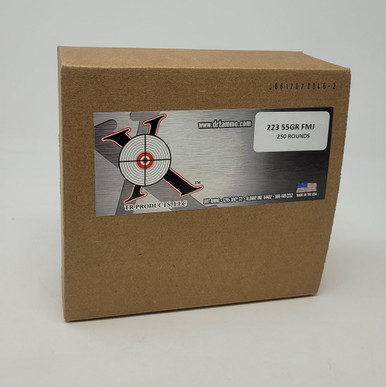 Ten Ring 223 Rem Ammunition TR223FMJ55BK250 55 Grain Full Metal Jacket Loose Pack 250 Rounds