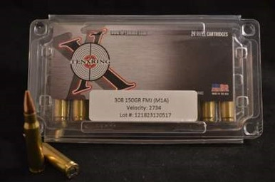Ten Ring 308 Win M1A Ammunition TR308M1AFMJ20 150 Grain Full Metal Jacket 20 Rounds