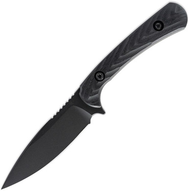 Toor Knives Ravyth S EDC Fixed Blade - 3.6" CPM-M4 SOCOM Black Drop Point Blade, Black G10 Handles