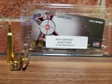 Ten Ring 6mm Ammunition 100 Grain Flat Base Soft Point 2950fps 20 rounds