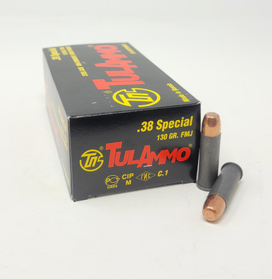 Tula 38 Special Ammunition TULAUL038130 130 Grain Steel Case Full Metal Jacket 50 Rounds
