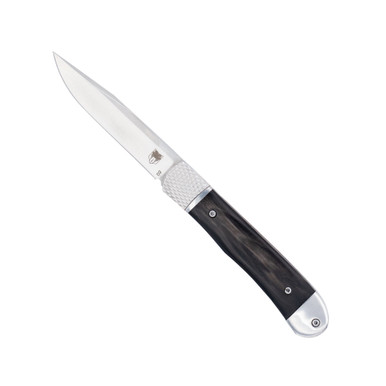 CobraTec Trapper Hidden Release Auto Knife 3.125" D2 Black Horn Scale - CTTHRHORBLK