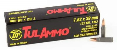 Tula 7.62x39mm 122 gr FMJ 100 rounds