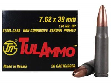 Tula 7.62x39mm 124 gr HP 40 rounds