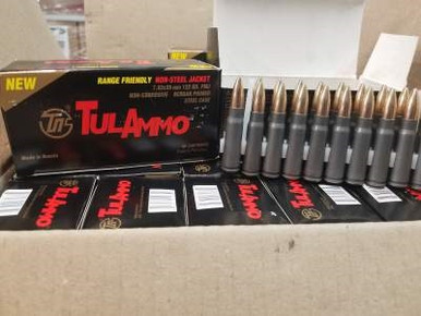 Tula 7.62x39mm Ammunition Range-Friendly Non-Magnetic Projectile UL076215 122 Grain Full Metal Jacket 40 rounds