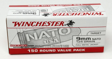 Winchester 9mm Nato USA9NATO 124 Grain Full Metal Jacket CASE 750 rounds