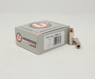 Underwood 10mm Auto Ammunition UW235 150 Grain Jacketed Hollow Point 20 Rounds
