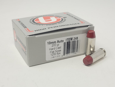 Underwood 10mm Auto Ammunition UW248 200 Grain Hard Cast Flat Nose 20 Rounds