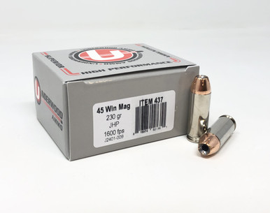 Underwood 45 Win Mag Ammunition 230 Grain Jacketed Hollow Point UW437 20 Rounds