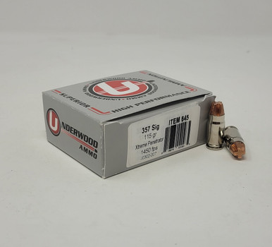 Underwood 357 Sig Ammunition UW645 115 Grain Xtreme Penetrator 20 Rounds