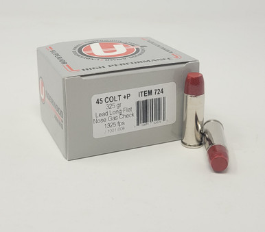 Underwood 45 Colt +P Ammunition UW724 325 Grain Hard Cast Coated Long Flat Nose Gas Check 20 rounds