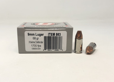 Underwood 9mm Luger 68 Grain Xtreme Defender UW863 20 Rounds