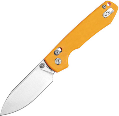 Vosteed Cutlery Raccoon Folding Knife - 3.25" 14C28N Satin Drop Point Blade, Yellow G10 Handles