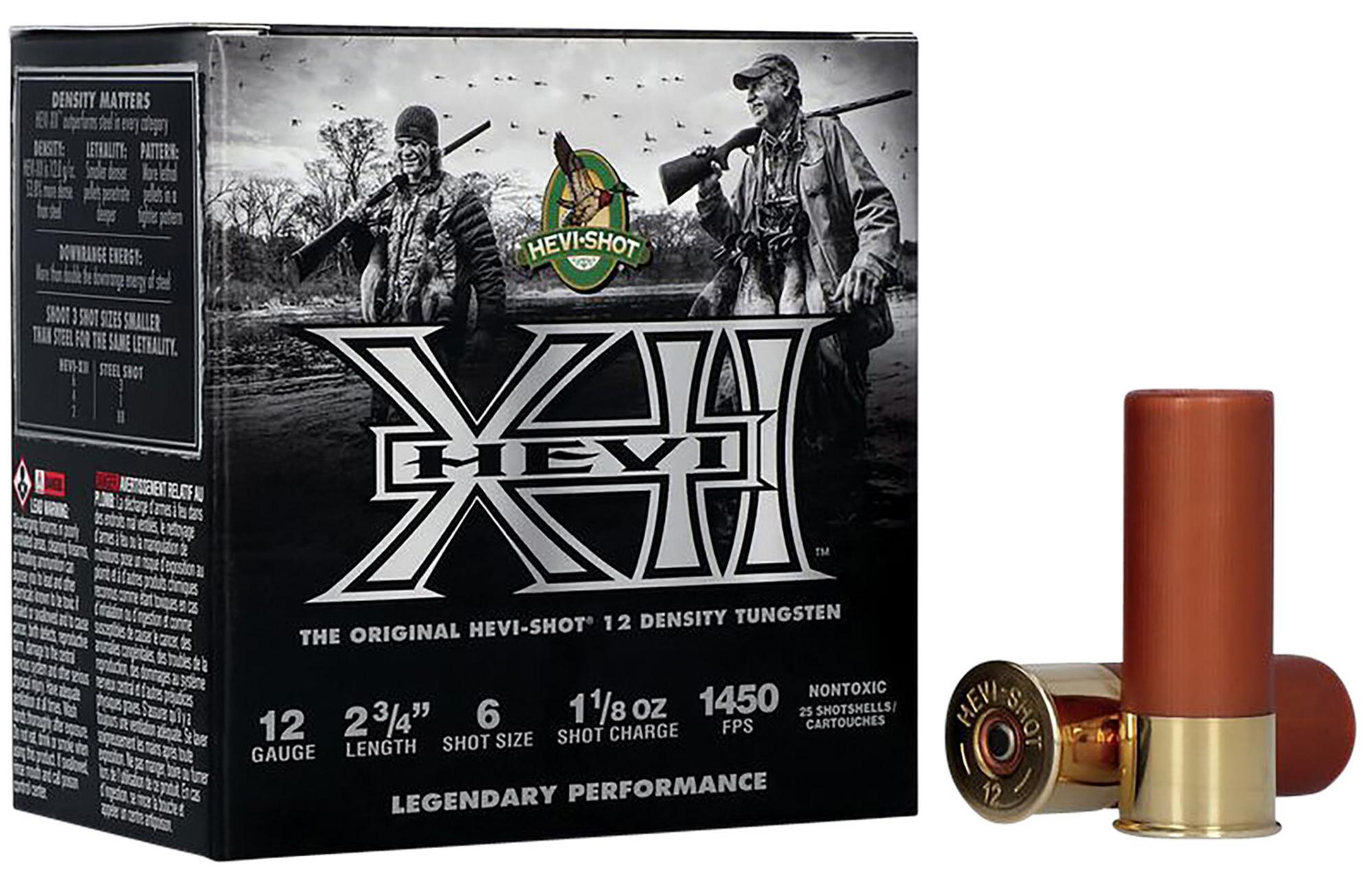 HEVI-Shot HEVI-XII Shotshells HS51316, 12 Gauge, 2-3/4", 1 1/8 oz, 1450 fps, #6 Shot, 25 Rds/box