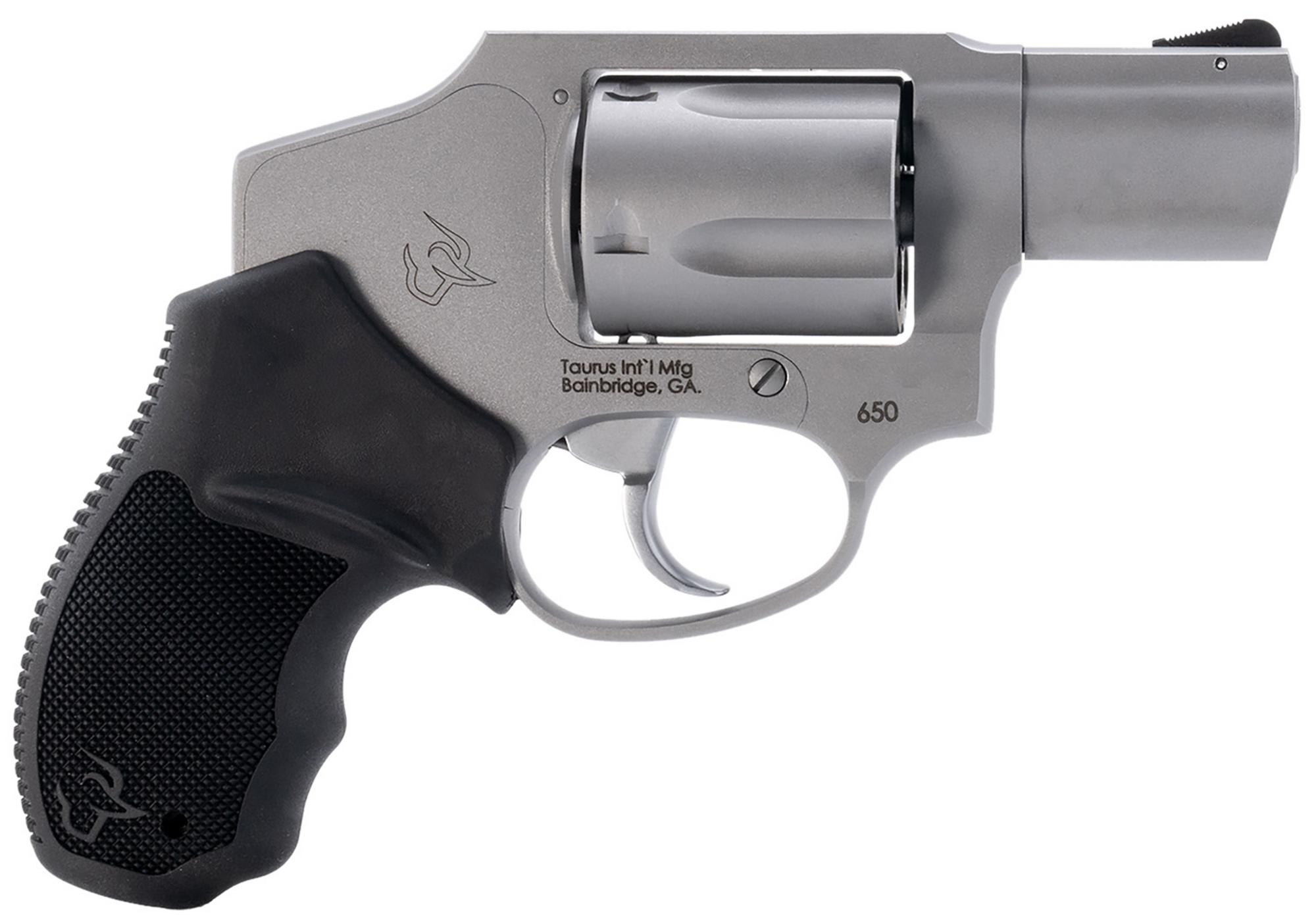 Taurus 650 Revolver 2650129, 357 Mag, 2", Black Rubber Grip, Stainless Steel Finish, 5rd