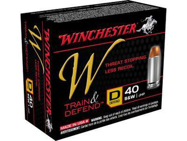 Winchester 40 S&W Ammunition Train & Defend W40SWD 180 gr JHP 20 Rounds