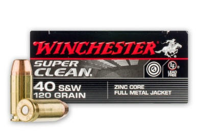 Winchester 40 S&W Ammunition W40SWLF 120 Grain Zinc Core Full Metal Jacket 50 Rounds