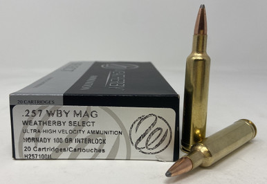 Weatherby 257 WBY Mag Ammunition WBY257100IL 100 Grain Interlock Soft Point 20 Rounds