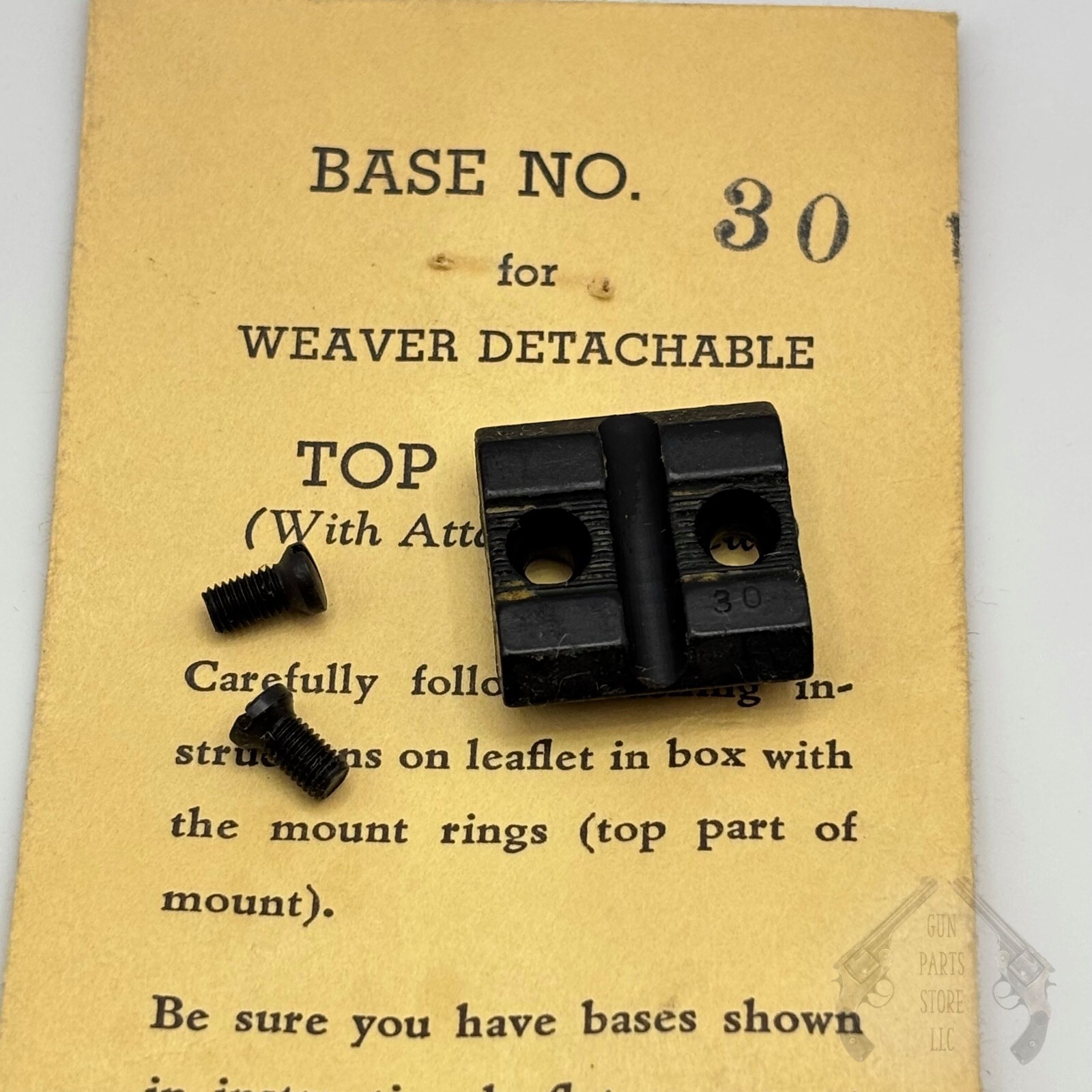 WEAVER Top Mount Base No. 30 – SAVAGE 219 & WINCHESTER 75 Sporter (Front)