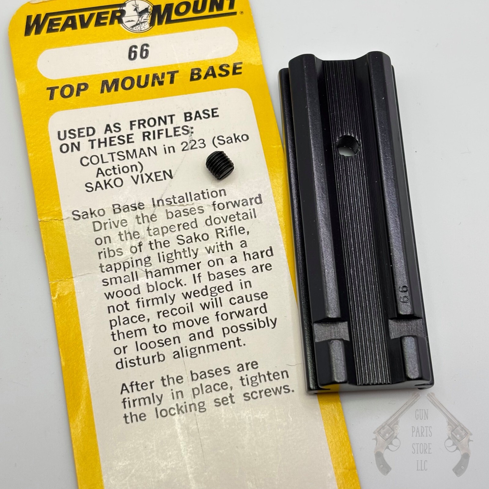 WEAVER Top Mount Base No. 66 – Front – COLT Coltsman (Sako Action), SAKO Vixen