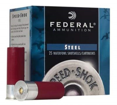 Federal 12 Gauge Speed-Shok Waterfowl Ammunition WF143T 3" 1-1/8oz T Shot 1550fps 25 Rounds